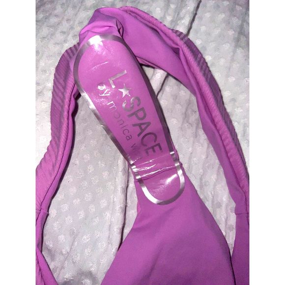 NWOT L*Space Pointelle Rib Cabana Bikini Bottom in Purple size M - Picture 6 of 7